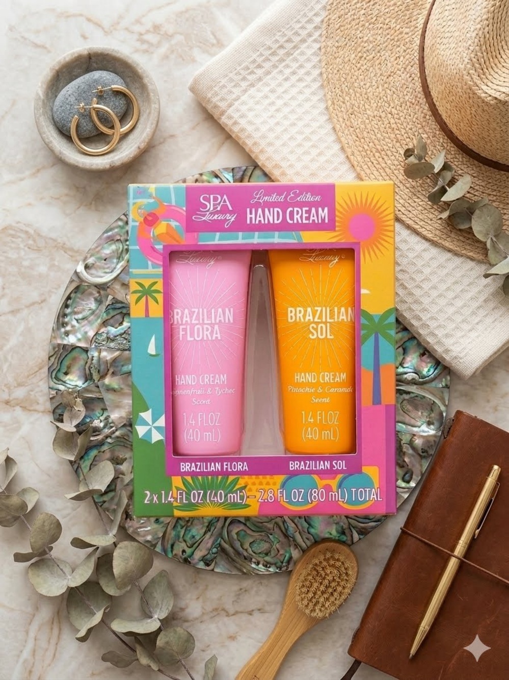 Limited Edition Brazilian Flora & Brazilian Sol Hand Cream Duo - Pink & Orange